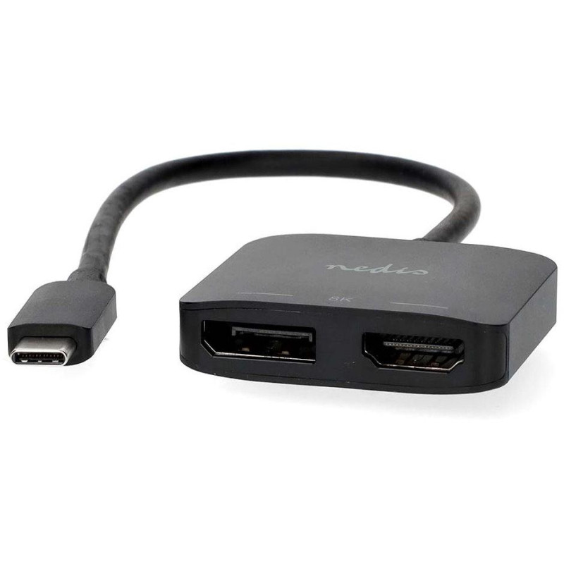 NEDIS cable adapter USB-C/USB 3.2 Gen 1/ USB-C male - DisplayPort female - HDMI female/ black/ BOX/ 20cm