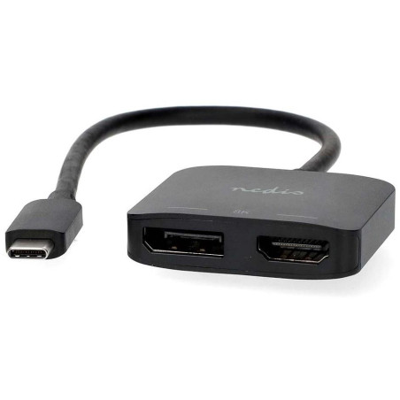NEDIS cable adapter USB-C/USB 3.2 Gen 1/ USB-C male - DisplayPort female - HDMI female/ black/ BOX/ 20cm