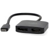 NEDIS Kabeladapter USB-C/USB 3.2 Gen 1/ USB-C Stecker - DisplayPort Buchse - HDMI Buchse/ Schwarz/ BOX/ 20cm