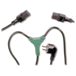 PremiumCord 230V Netzkabel, Y-Kabel M-2x F